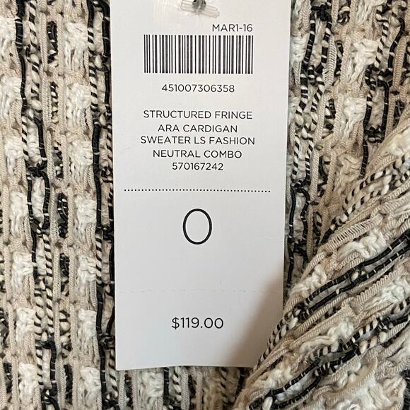 Chico's Black and White Textured Cardigan - Picture 6 of 11